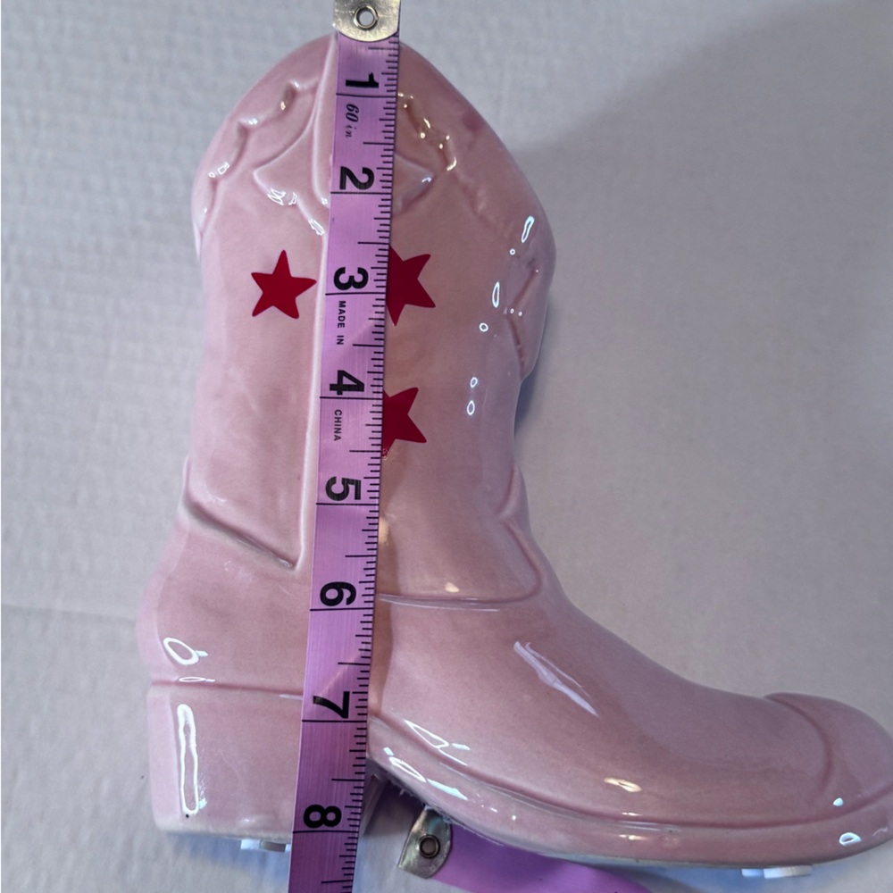 Pink Cowboy Boot Planter / Vase Western Cowgirl Decor NWOT - Picture 6 of 8